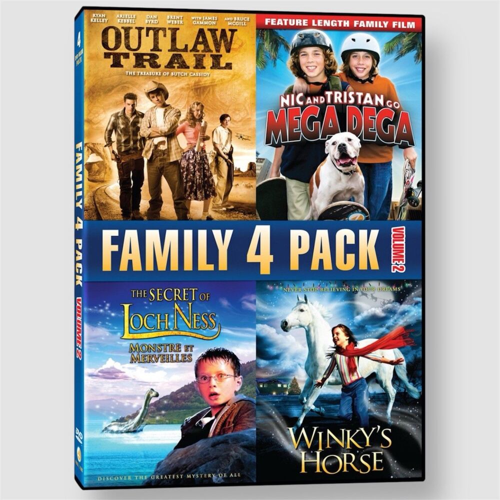 NEW Family 4 Pack Vol. 2 (DVD) Outlaw Trail Loch Ness Winkys Horse Mega Dega